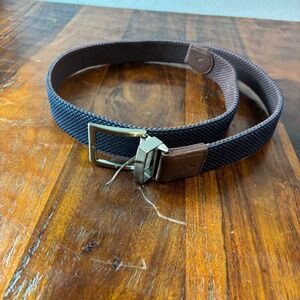 Callaway Mens Reversible Webbed Golf Belt Navy Blue Brown HW06004 Size M 34-36